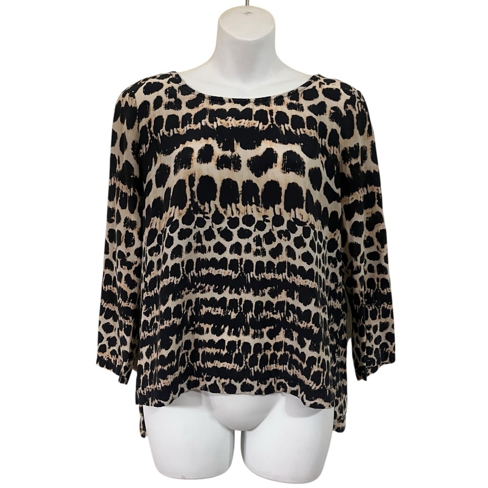 Maeve Anthro silk animal-print blouse - EUC size M